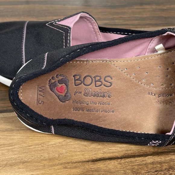 BOBS from Skechers Women's Size 7.5 Shoes Black Slip On Comfort Alpargata Flat - Picture 11 of 13